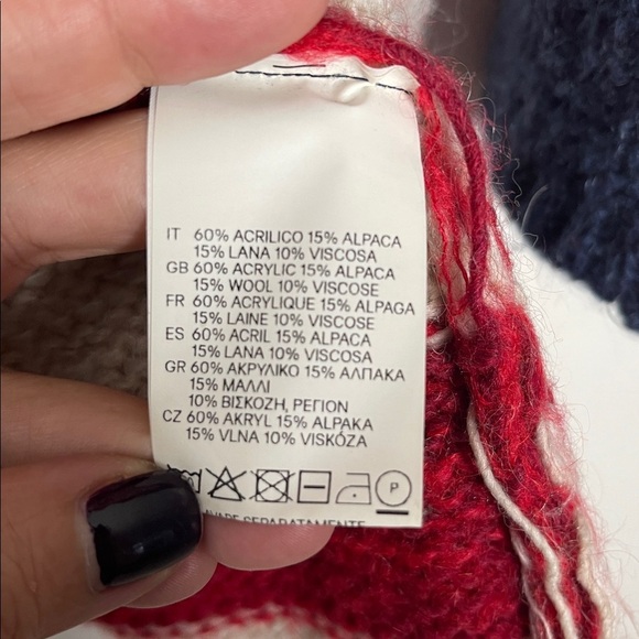 Denny Rose Made In Italy Stars And Stripes Long Open Cardigan Size Medium - Picture 5 of 9